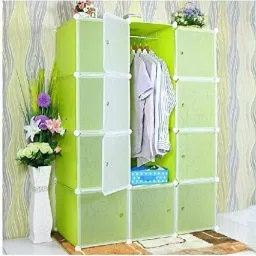® 12 Cube Portable Waterproof Wardrobe Storage Rack Closet for Hanging Clothes PP Collapsible Wardrobe-9