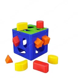 bazaar Shape Sorter Cubes Recognition Shapes Sorting Plugging Toys Cube Box with 9 image 2