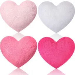 pickkart Pack of 4, Heart Shape Pillow - Small Size Microfibre Solid Cushion Pack of 4-picture-3