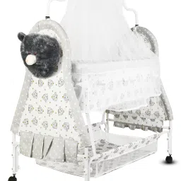 Cradle for kids cradle for baby boy and girl Cradle With Swing & Mosquito Net Bassinet-18