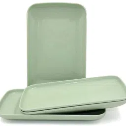 unbreakable wheat straw plates (Green, Pack of 4) Sizzler Tray-24