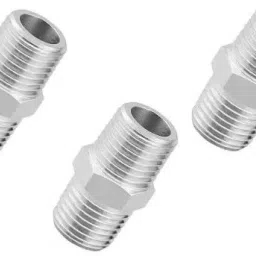 Premium Quality Stainless Steel Hex Nipple 1 INCH, Pack of 3 (Screw On) Faucet Nozzle-14