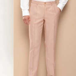 Men Slim Fit Brown Polyester Trousers-image-25