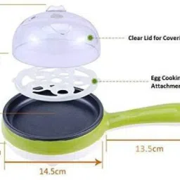 2 in 1 Electric Egg Boiling New Unique Multifunctional Steamer Egg Frying Pan Egg Boiler Electric Automatic Off with Egg Boiler Machine Non-Stick Electric Egg Frying Pan Egg Cooker (Multicolor, 7 Eggs) Egg Cooker-93