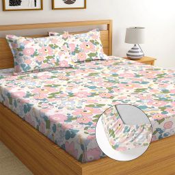 242 TC Microfiber Double Printed Fitted (Elastic) Bedsheet-image-9