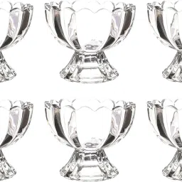 Glass Dessert Bowl Premium Quality Plastic Ice Cream cup, Pudding Bowl, Desert, Sweet Dish Serving Set Plastic Dessert Bowl (Clear, Pack of 6)-20