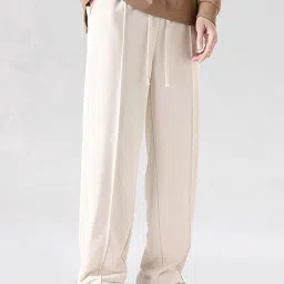 Men Solid White Track Pants-35