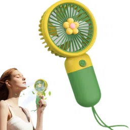 DEGNO USB mini portable fan for school college rechargeable portable hand fan high speed flow battery powered mini flower design for makeup USB Fan-19