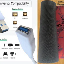 ANJO Keyboard-LED Mouse-Mouse Pad-2.0 Hub-Cleaner-OTG M&C 2in1-Ext 1.5m-LED-Skin Combo Set image 5