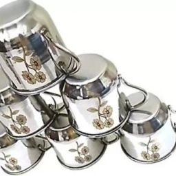 Pack of 6 Stainless Steel Tea Cup Set | Steel Cups | Coffee Cups| Chai ka Cup | Coffee Mug-image-51
