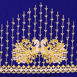 Unstitched Art Silk Blouse Material Embroidered-image-83
