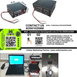 techsupreme Solar 200 W Mini Inverter DC to AC Converter Dual USB & 2, 5 Pin Socket output Square Wave Inverter image 2