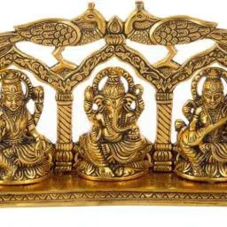 Beautiful Design Lakshmi Ganesh Saraswati idol For Worship/Gifting Purpose/ Home/Office Etc Decorative Showpiece Decorative Showpiece - 14 cm-image-3