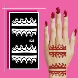 Effortless Application Flower Design Mehndi Tattoo Stickers With Smooth Finish-image-4