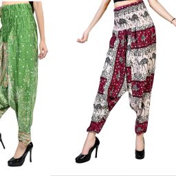 Printed Rayon Women Harem Pants-image-63