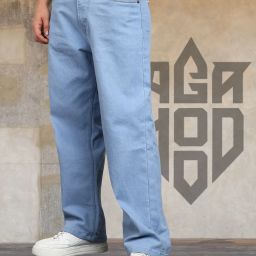 Men Relaxed Fit Mid Rise Light Blue Jeans-image-104