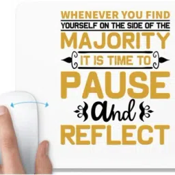 UDNAG White Mousepad 'Pause and reflect | Whenever you' for Computer / PC / Laptop [230 x 200 x 5mm] Non Slip Base Mousepad-image-92