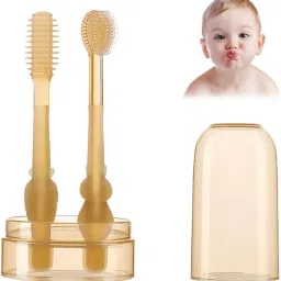 Baby Oral Cleaning Brush 2 in 1 Soft Silicone Toothbrush for 6 to 24 Months Baby Soft Toothbrush-image-27