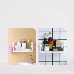 Multipurpose Wall Mount Self Adhesive Floating Shelf *2.753 Plastic Wall Shelf-picture-2