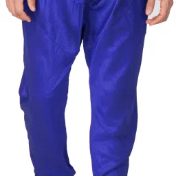 VM Men's Blue Silk Blend Pyjama Men Pyjama-image-85
