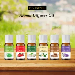 divasense Diffuser Oil Rose, Jasmine, Lavender, Sandalwood, Mogra, Lemon Grass Aroma Oil, Diffuser, Refill, Spray image 2