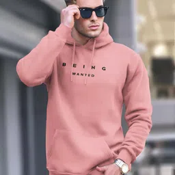 being wanted Men Full Sleeve Printed Hooded Sweatshirt-picture-3