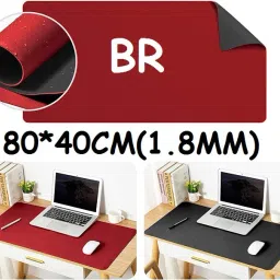 SPIRITUAL HOUSE Waterproof Gaming Mouse Pad, Vegan PU Leather Table Mat 80*40 Red Non Slip Base Dual Sided Mousepad-image-21