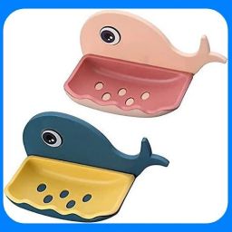 (PACK OF 2)Fish Shape Cute Adhesive Waterproof Wall Mounted Soap Dish-image-19