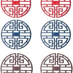Trivet Mats,6 Pack Silicone Table Mats Heat Resistant Hot Pans Non-Slip Pot Matte Trivet-image-7