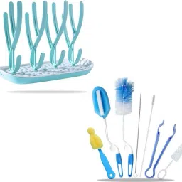 Baby Bottle Drying Rack with Bottle Cleaning Brushes, Bottles Drying Rack Stand-picture-2