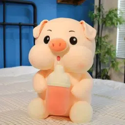 Baby Pig Soft Toy With Milk Bottle - 35 cm-image-19
