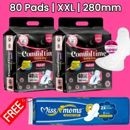 Extra dry, XXL(80 PADS, 280mm) Heavy Flow pads, Jumbo pack of-2 Sanitary Pad-image-31