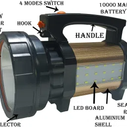 mnt sales 2 Km Long Range Torch With 250 W Laser Light ,Jumbo Water Proof Body & 18 LED Torch image 2