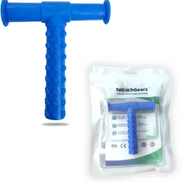 Oro-Tube Blue Dotted A chewing tube for Speech Feeding and Sensory Integration Teether-1