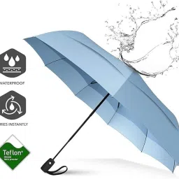 evrum 3 Fold Umberallas for Rain with Auto Open and Close Small Folding Umbrella image 2