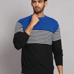 Men Woven Round Neck Multicolor Sweater-image-72