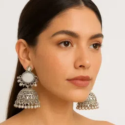 Marble pattern earrings Metal Stud Earring, Jhumki Earring-image-64