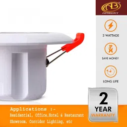 ambert 3 watt led ceiling light pack of -1, white color Ceiling Light Ceiling Lamp image 4