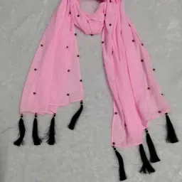 Self Design Georgette Women Pink Stole-image-52