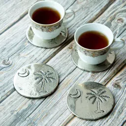 GIBOX The Palm Table Coasters for Dining Set Kitchen Home D cor Restaurants Designer (Set of 4)-picture-1