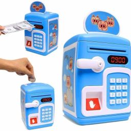 Money Fingerprint Unlock Piggy Bank Kids Safe Bank Coin Bank-image-70