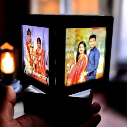 Rotating Led Photo Frame 4 inch Revolving Led Lamp Personalise Photo Frame-picture-32