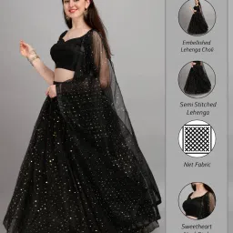 Embellished, Self Design Semi Stitched Lehenga Choli-image-14