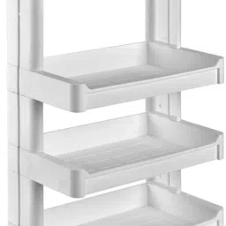 rack White Plastic Kitchen Trolley-image-67