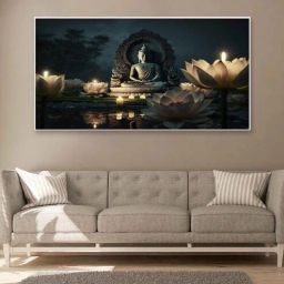 dekorstation Lord Buddha Meditating Multicolour Canvas Art Print-picture-4