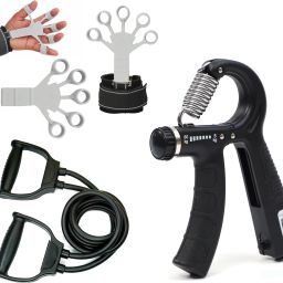 Sports & Fitness Combo of Finger Exerciser, Toning Tube and Counter Hand Gripper Fitness Accessory Kit Kit-14