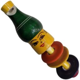 Wooden Quen Face Whistle and Ring Rattle for Babies Color May Vary Pack of 1 Rattle-image-60