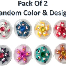 gift collection Pack Of 2 Cartoon Design Rotating Spinning Top Gyro Fidget Spinner Toy Game image 2