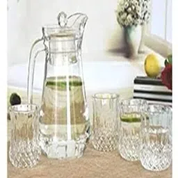 Jug (1300 ml) 6 Glass (220 ml) Jug Glass Set Jug Glass Set-image-23