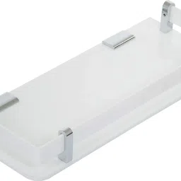Wall Mount Multipurpose Modern Shelf for Bathroom - 12 X 5 Inch, White Acrylic Wall Shelf-image-67